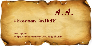 Akkerman Anikó névjegykártya